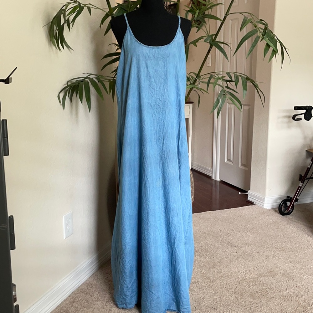 Love stitch Denim long dress